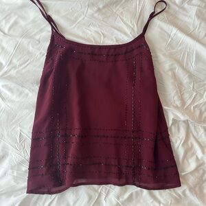 Forever 21 Maroon Beaded Shirt